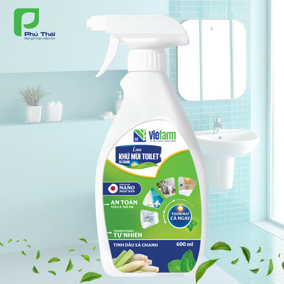 Lau khử mùi toilet sả chanh VIEFARM 600ml - 4