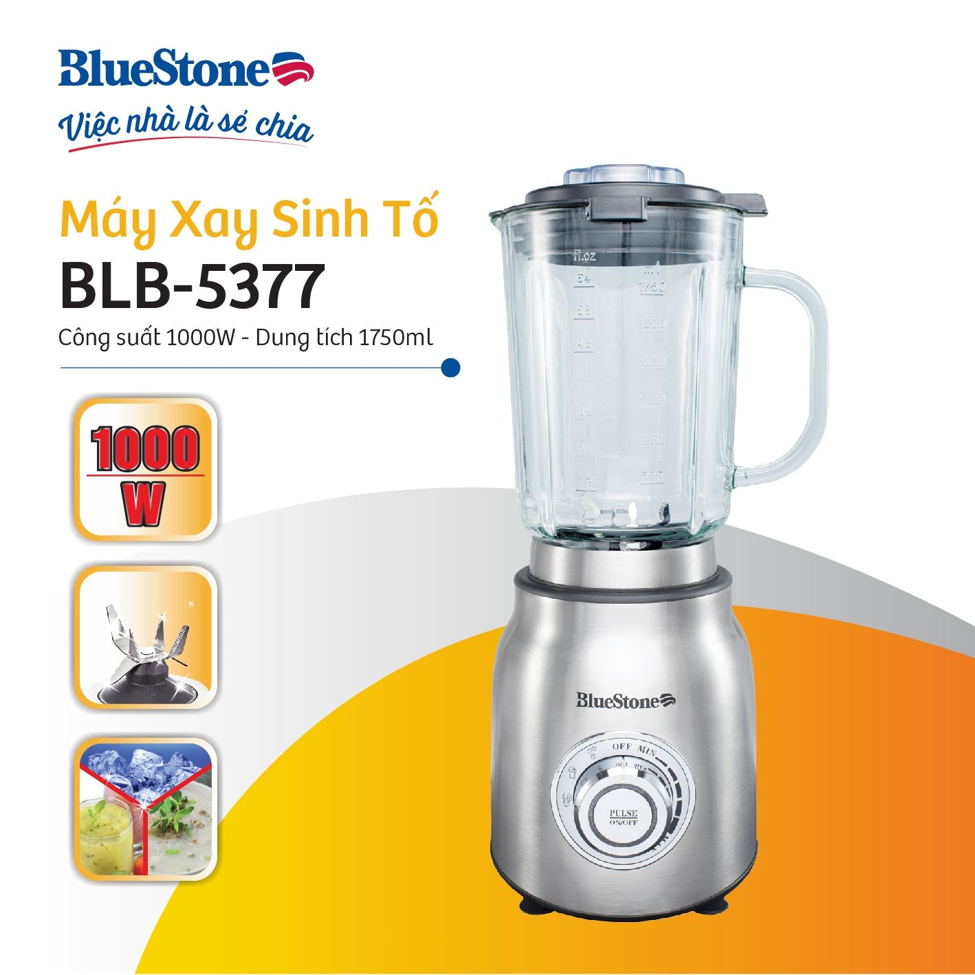 Máy Xay Sinh Tố BlueStone BLB-5377 1.75 Lít 1000W - 2