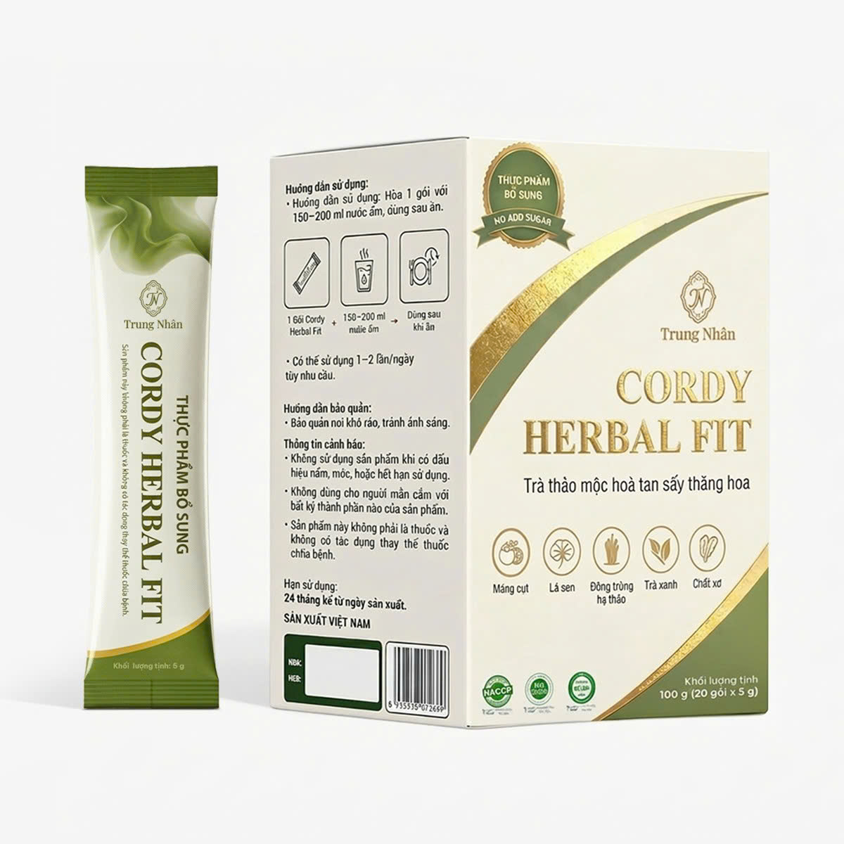 Cordy Herbal Fit 100g - Trà thảo mộc hòa tan sấy thăng hoa - Phân phối chính hãng