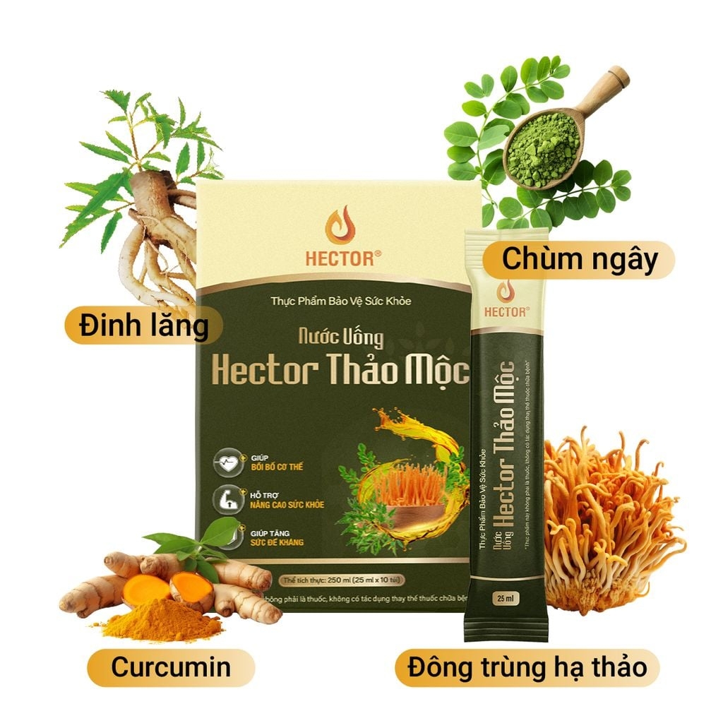 Thực phẩm bảo vệ sức khỏe Nước uống Hector Thảo mộc (10 túi) - Phân phối chính hãng