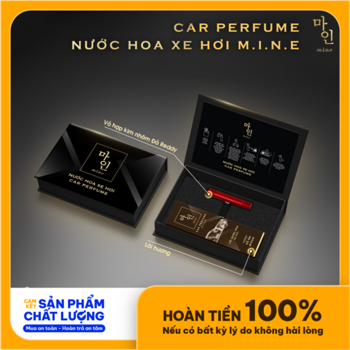 Nước hoa xe hơi Mine Đỏ Hương Gỗ Ấm