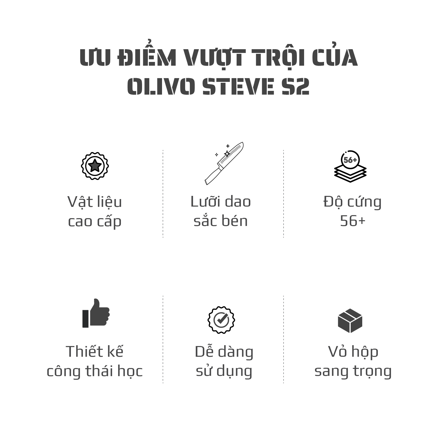 Dao thép carbon OLIVO Steve S2