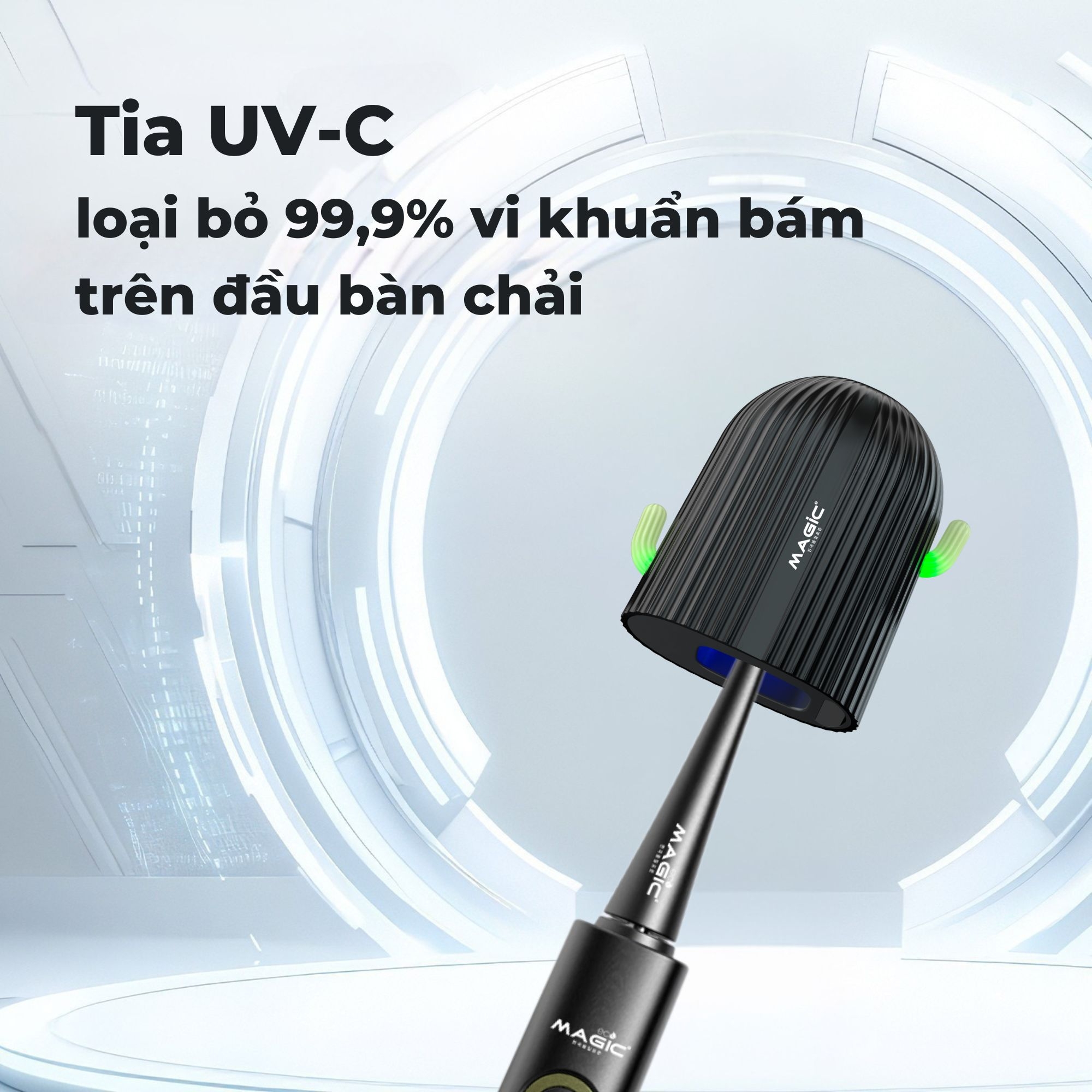 Nắp tiệt trùng đầu bàn chải điện Magic B-10 màu đen