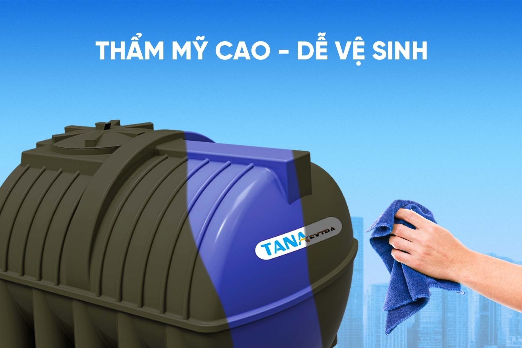 Bồn nhựa Tân Á 1000N EX- bồn ngang ( Phân phối từ khu vực Bình Định trở ra phía Bắc )
