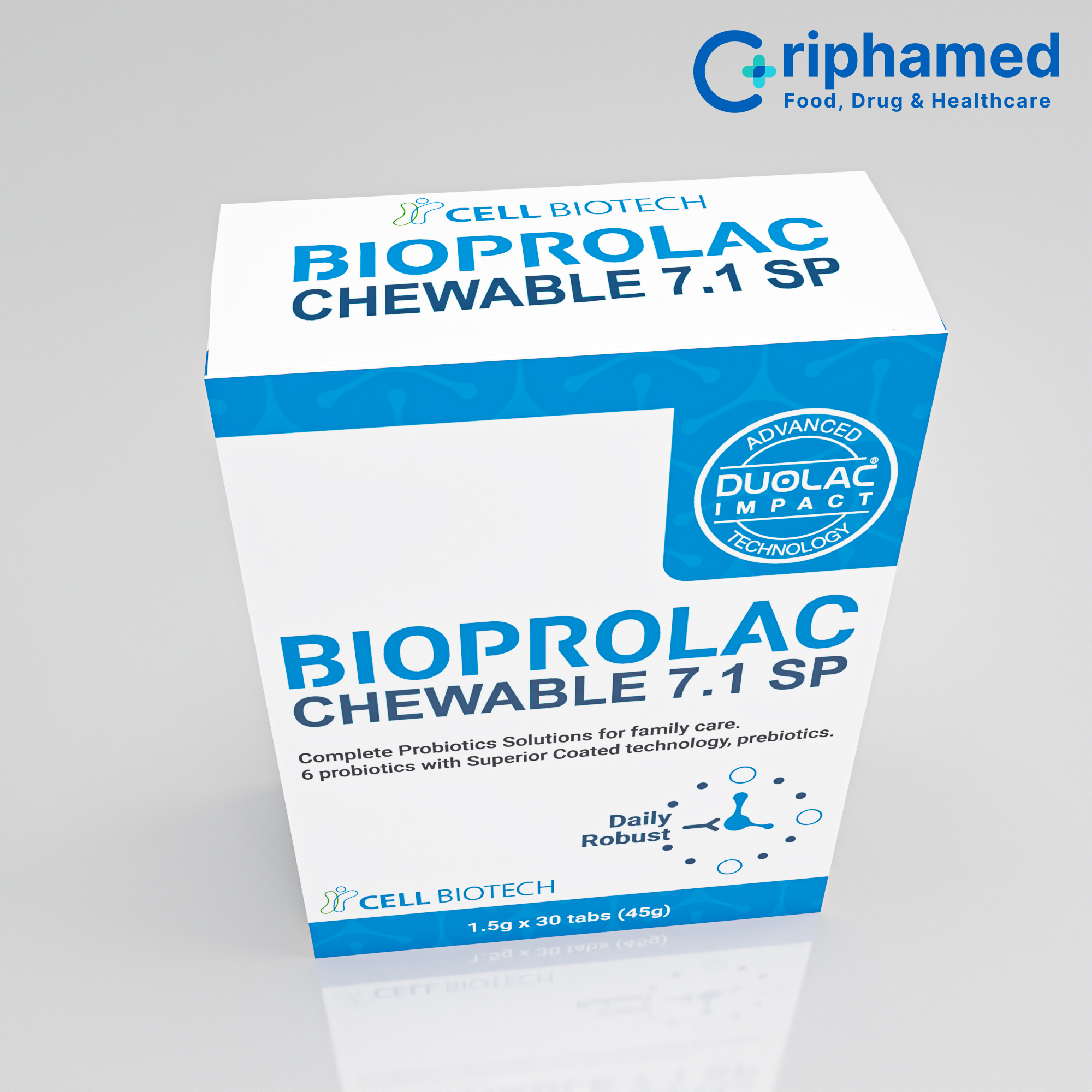 Viên nhai bổ sung lợi khuẩn Bioprolac chewable 7.1 SP (Hộp 30 viên)