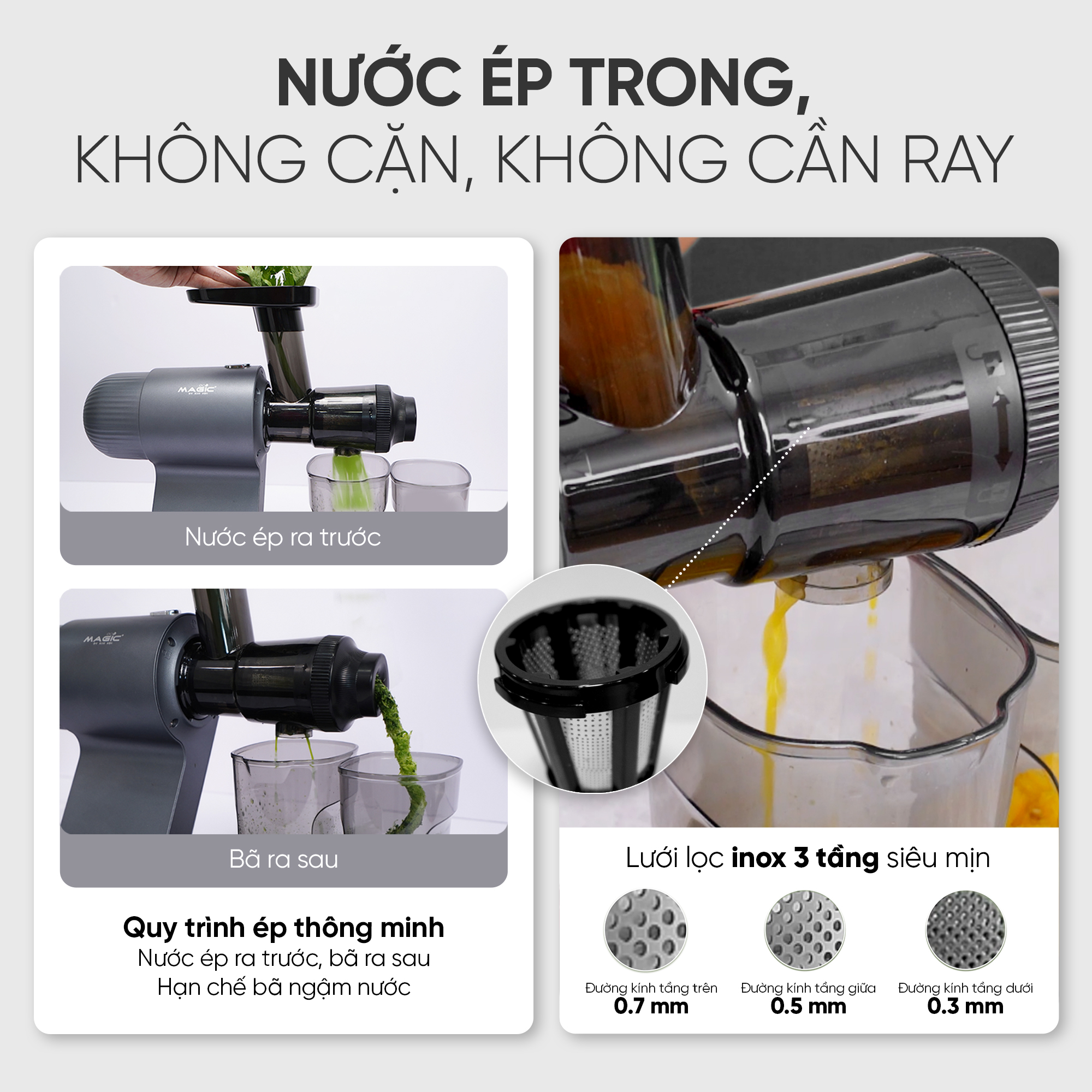 Máy ép chậm trục ngang Magic Eco AC-142