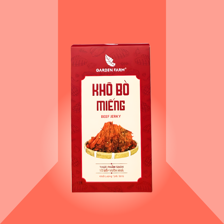 Khô bò miếng Garden Farm hộp 50g - Phân phối chính hãng