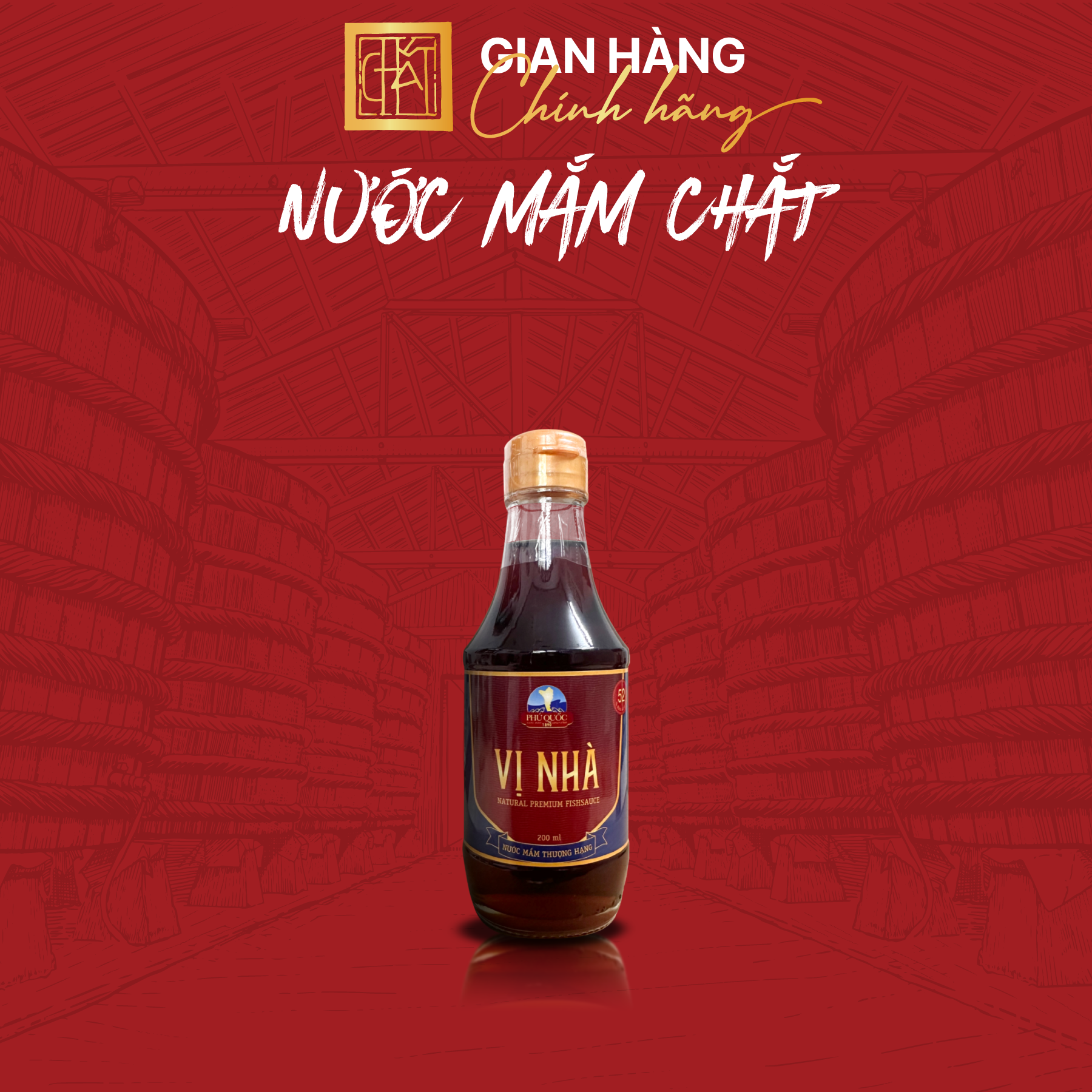 Nước mắm nguyên chất  VỊ NHÀ Phú Quốc (2 chai x 200ml/ 1 chai)