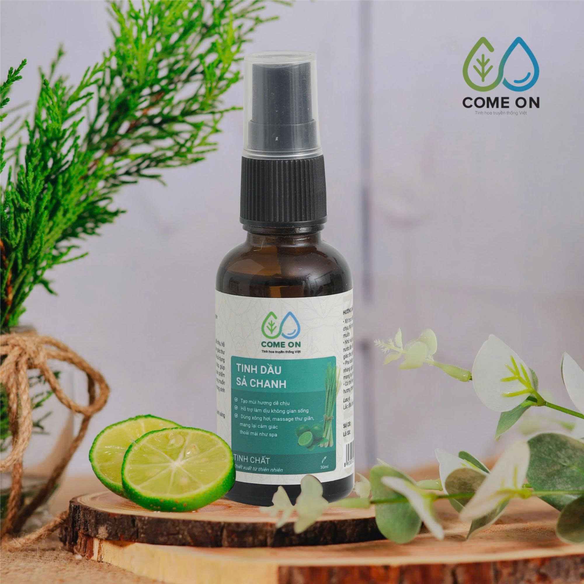 Tinh dầu sả chanh COME ON đuổi muỗi, khử mùi, xông phòng 30ml - 9