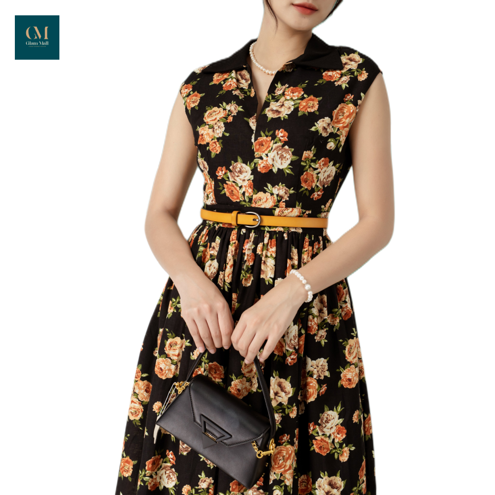 Đầm đen họa tiết bông Joyce-duoc-ban-tai-PL Home & Health Store