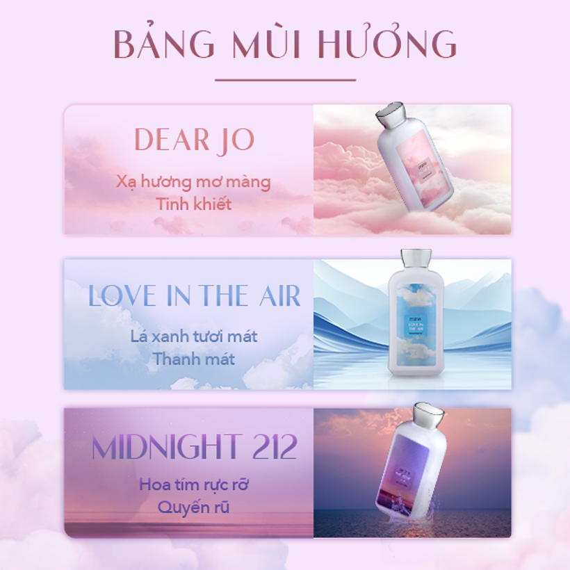 Sữa tắm dưỡng ẩm nước hoa Mine Dear Jo 470g