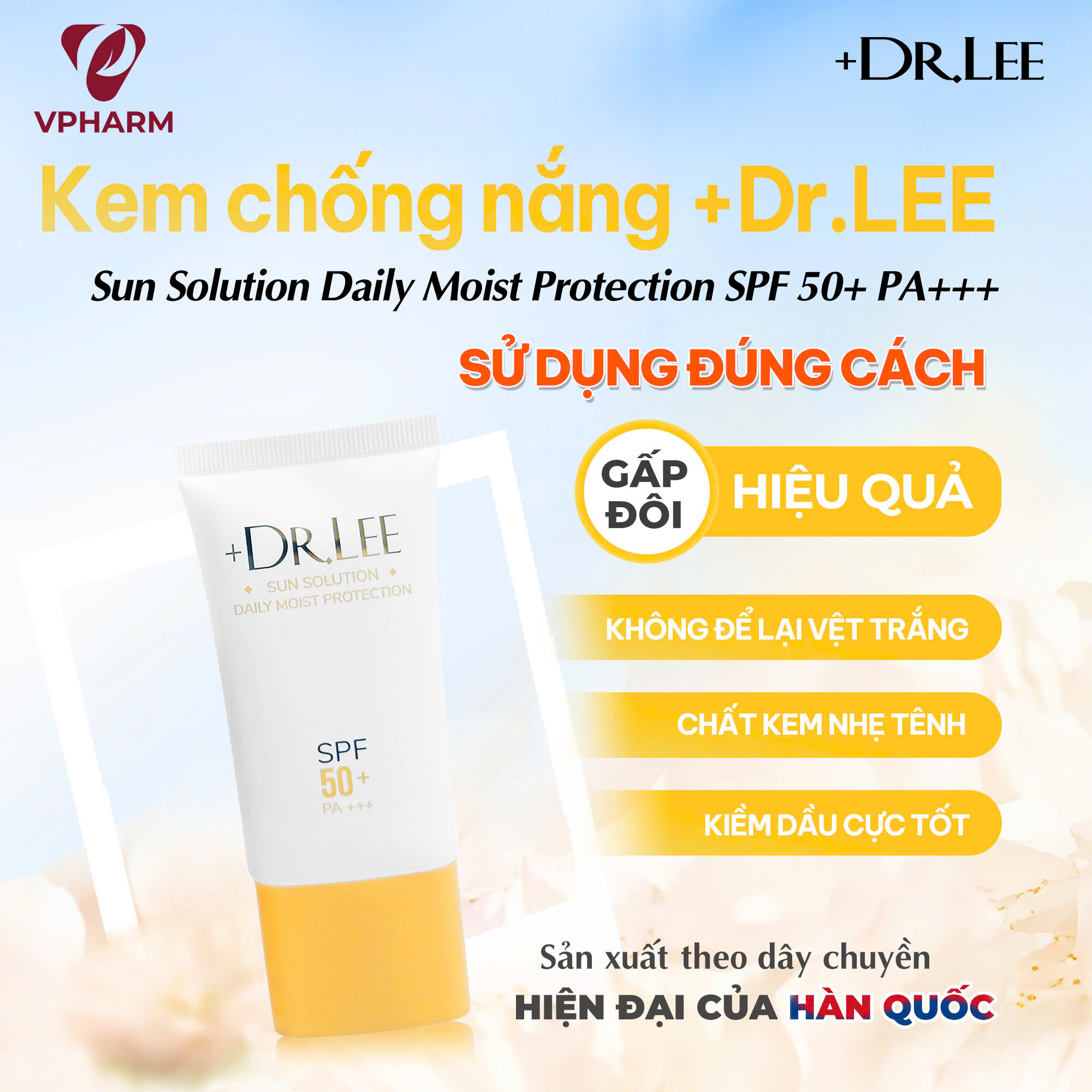 Kem chống nắng Sun Solution Daily Moist Protection +Dr.lee SPF 50+ và PA+++ 45g