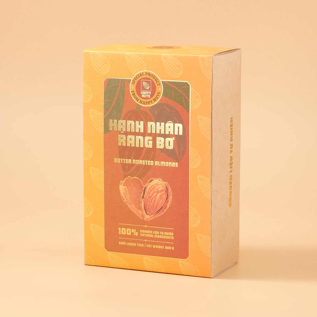 Hạnh nhân rang bơ (nguyên vỏ) Happy Nuts 500gr - 2