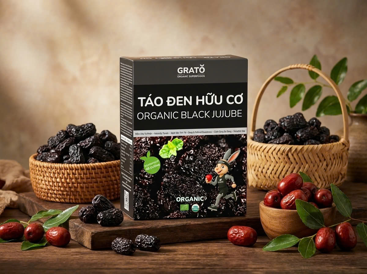 Táo Đen Hữu Cơ Grato 500g