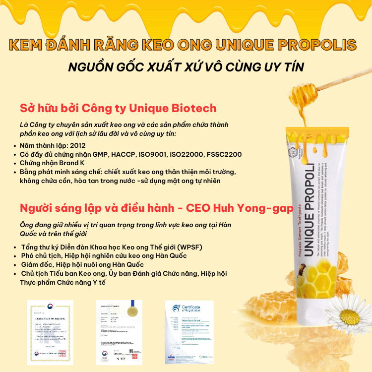 Kem đánh răng keo ong Unique Propolis