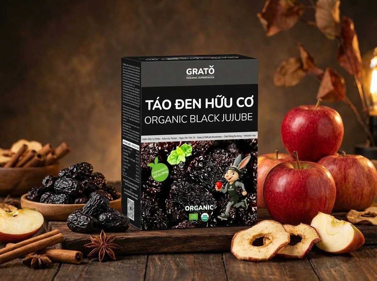 Táo Đen Hữu Cơ Grato 500g