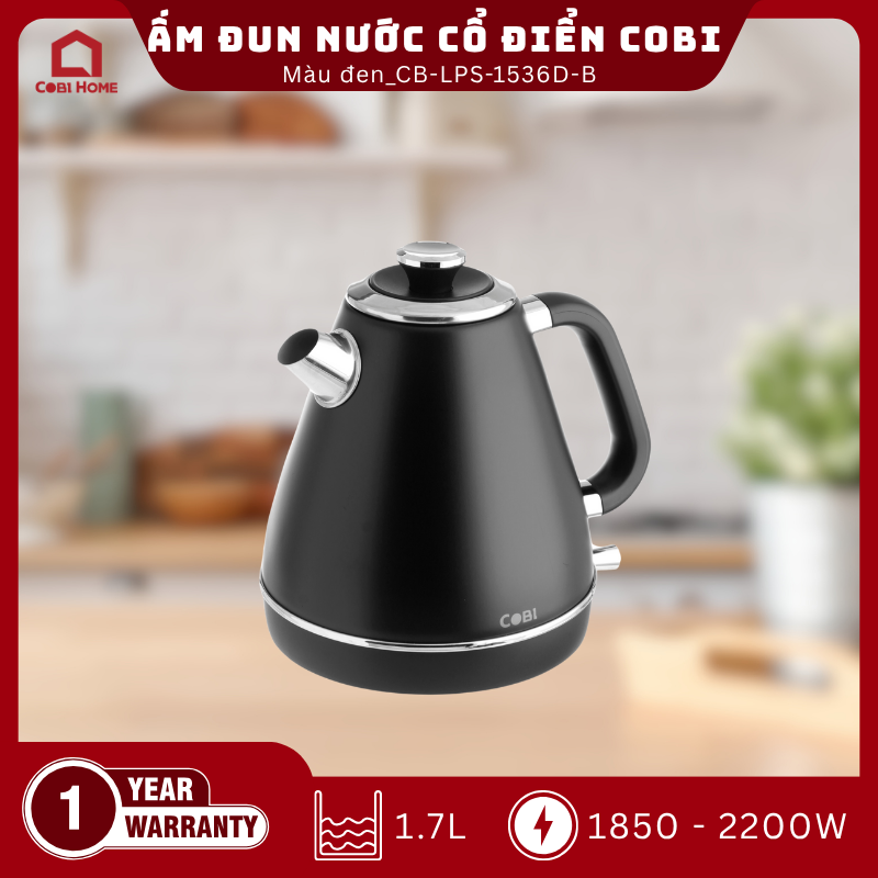 Ấm đun nước cổ điển COBI màu đen 1.7L_CB-LPS-1536D-B_341707