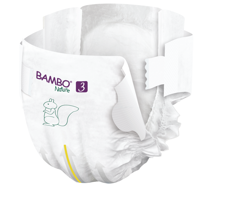 Tã dán trẻ em số 3 - Bambo Nature size 3-M, từ 4 - 8kg, 28 miếng/gói, bao bì màu xanh