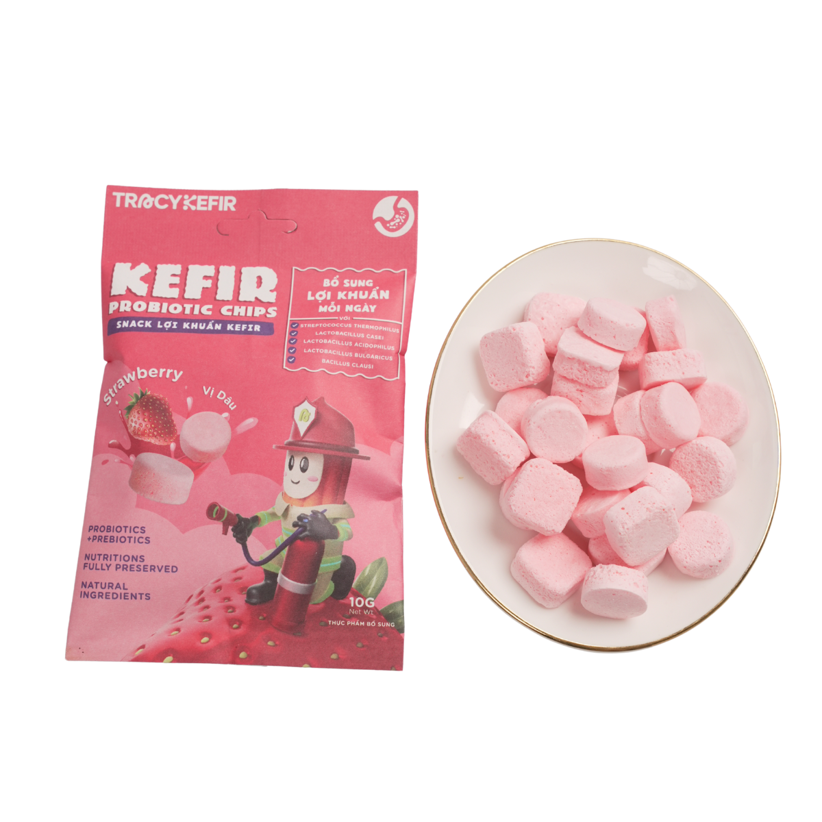 Snack lợi khuẩn kefir vị dâu