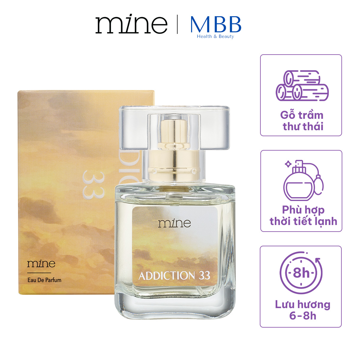 Nước hoa Mine Addiction 33 lưu hương 6-8h 30ml - Phân phối chính hãng