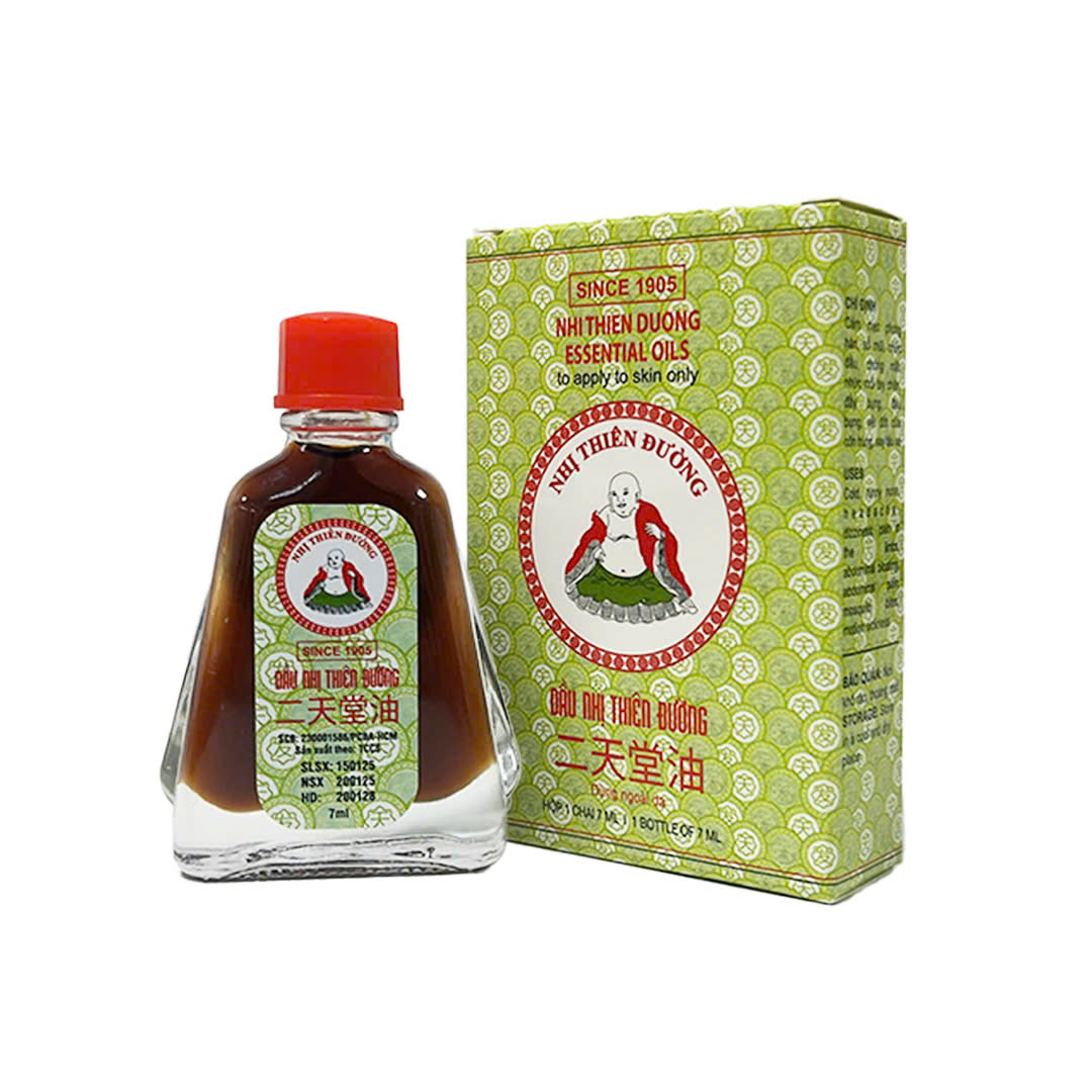 Dầu gió Nhị Thiên Đường 7ml (Hộp 10 chai) - Phân phối chính hãng