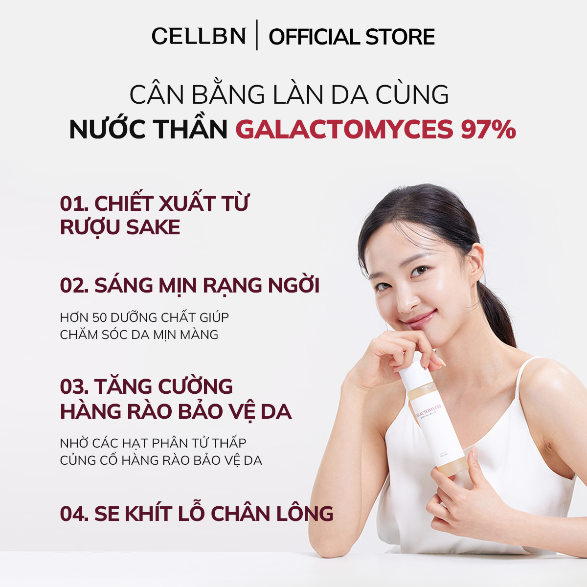 Nước Thần Galactomyces Ampoule CELLBN Thu Nhỏ Chân Lông, Kiểm Soát Dầu, Da Mịn Sáng Hơn 150ml - 4