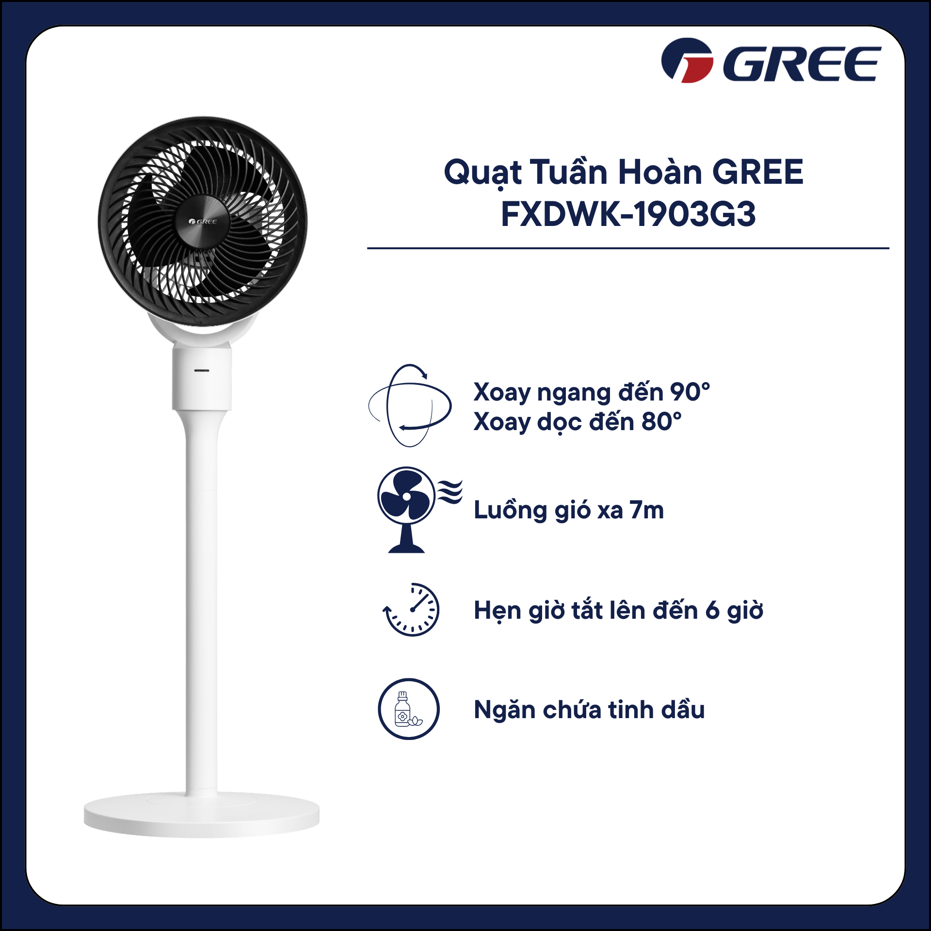 Quạt tuần hoàn Gree FXDWK-1903g3 - Phân phối chính hãng