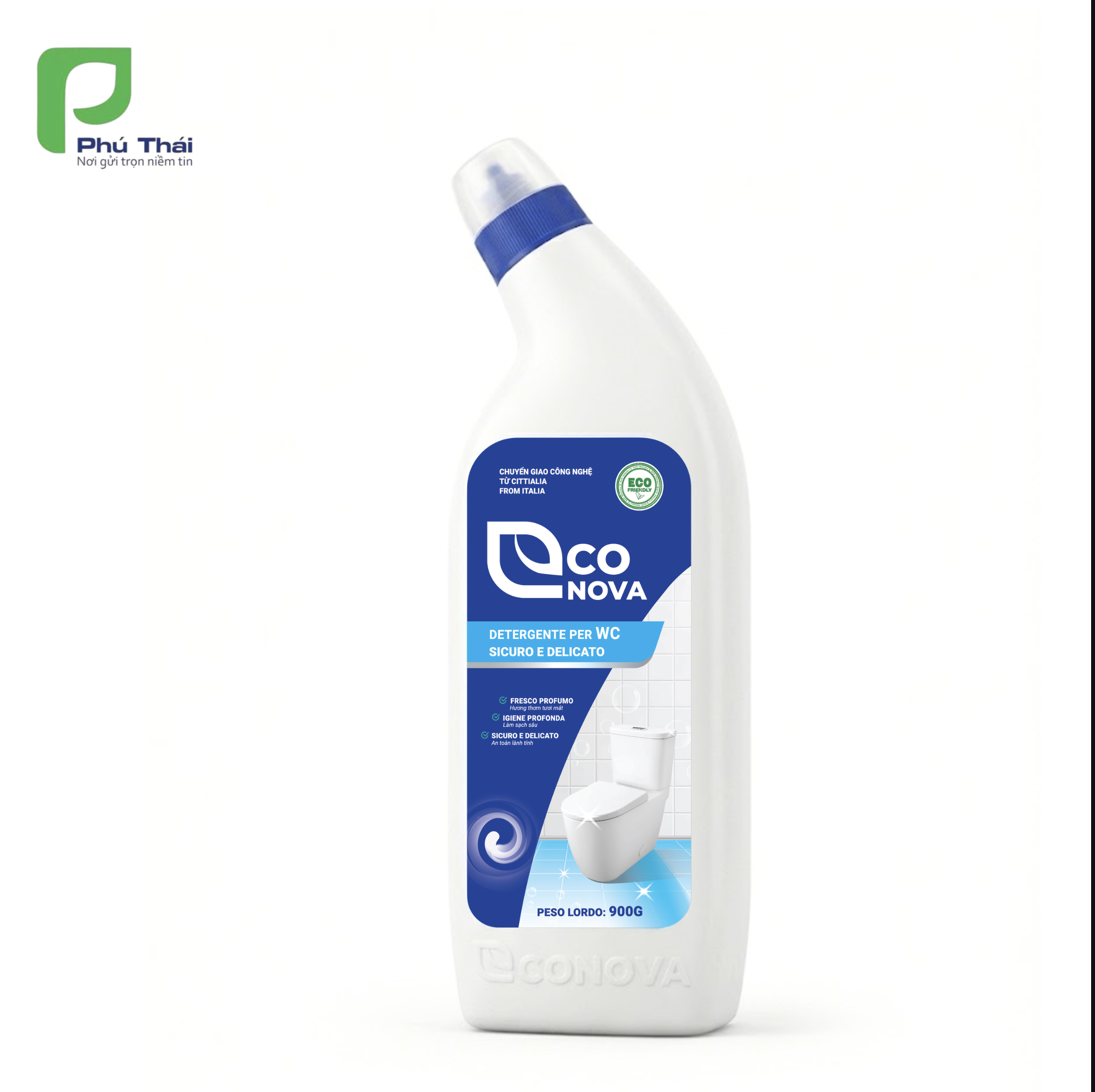 Nước tẩy rửa nhà vệ sinh Econova (Chai 900g) - Phân phối chính hãng