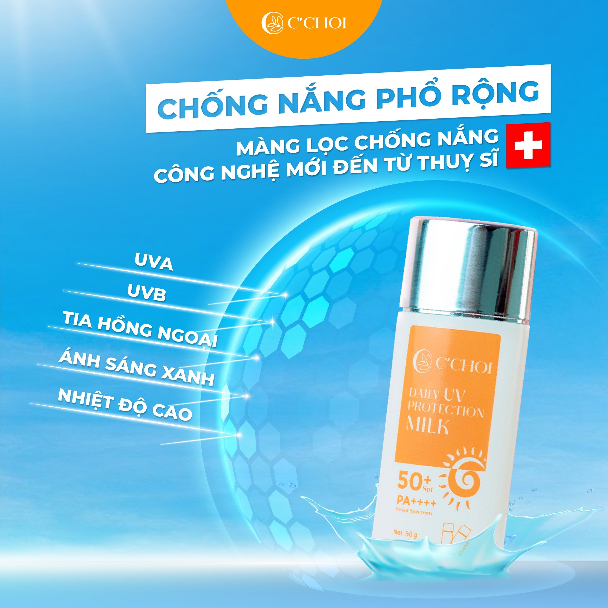 Sữa chống nắng phổ rộng C'Choi Daily UV Protection Milk