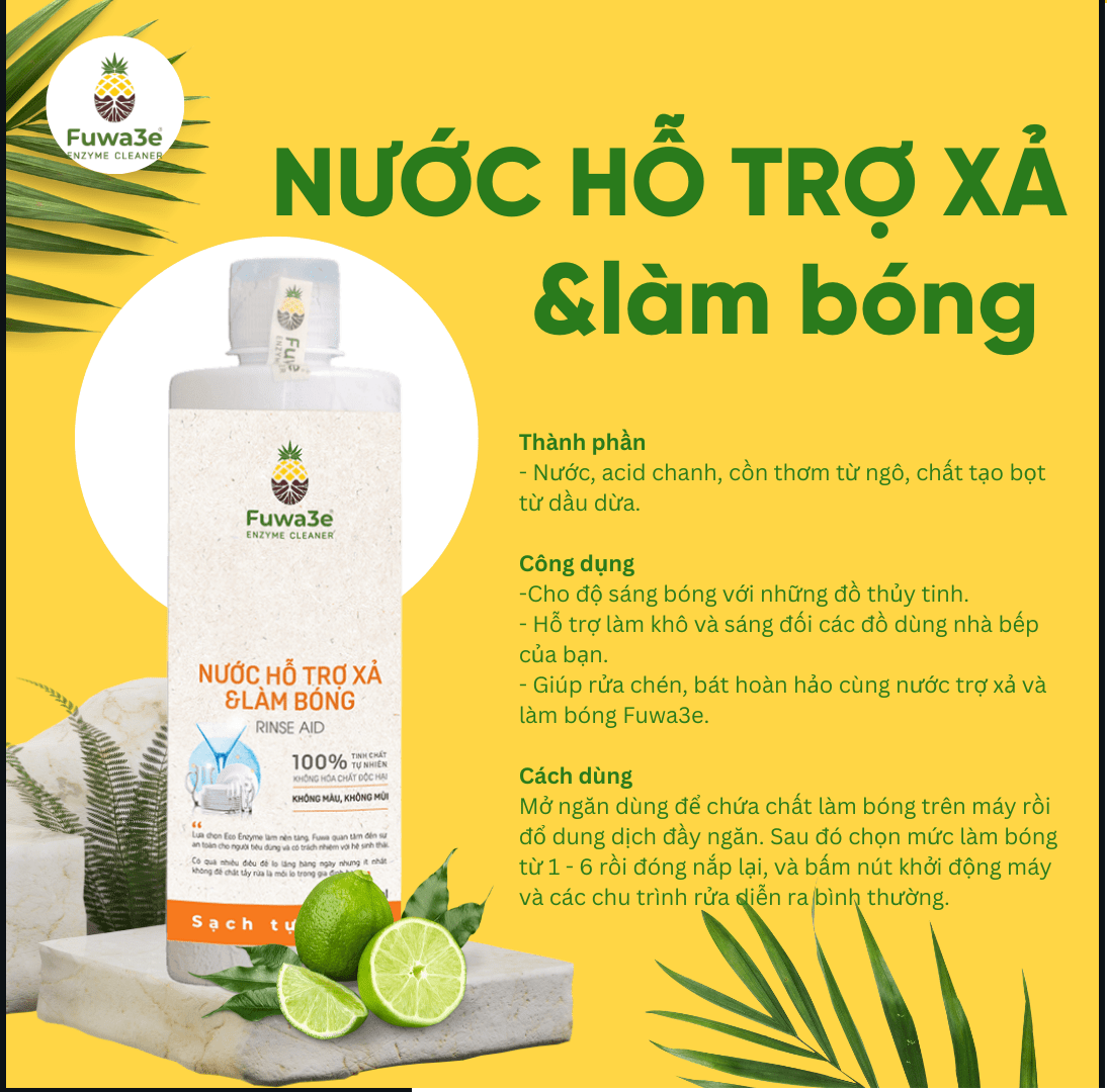 Gel rửa chén bát cho máy FUWA3E Enzyme sạch x2  2L
