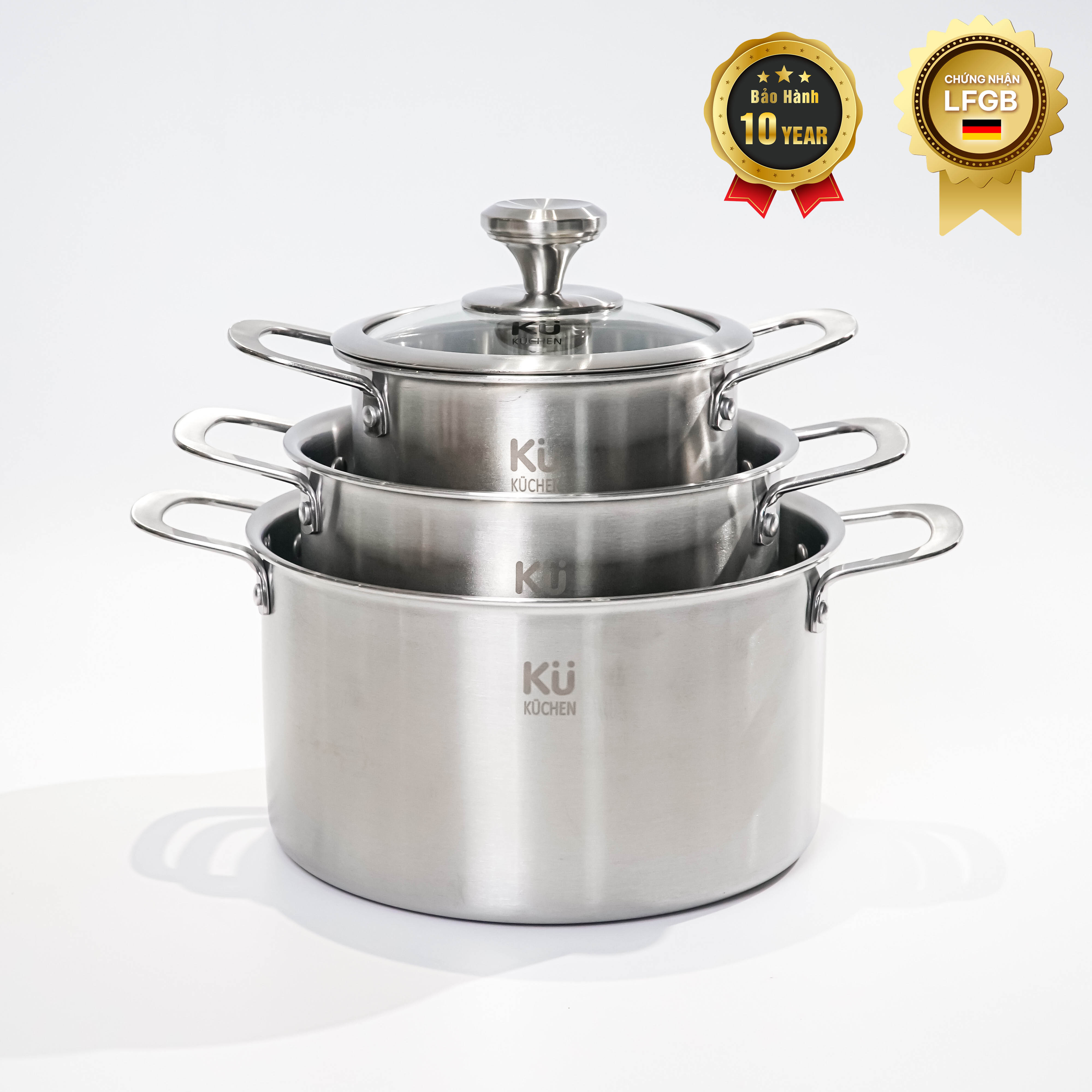 Bộ nồi inox cao cấp KUCHEN (LFGB) KU 3326