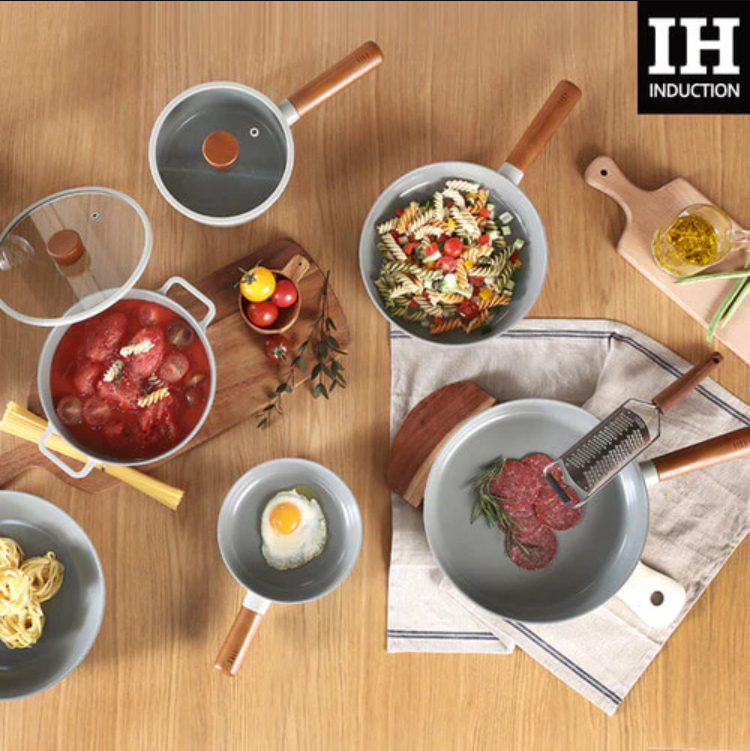 Quánh Hàn Quốc FIKA Object 18cm, đáy từ toàn bộ, nắp kính, màu xanh xám_365131 - 8