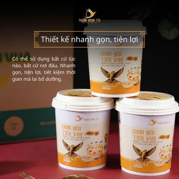 Thùng 24 cốc Cháo Yến tiến vua vị cốt gà THƯỢNG HOÀNG YẾN 20gr