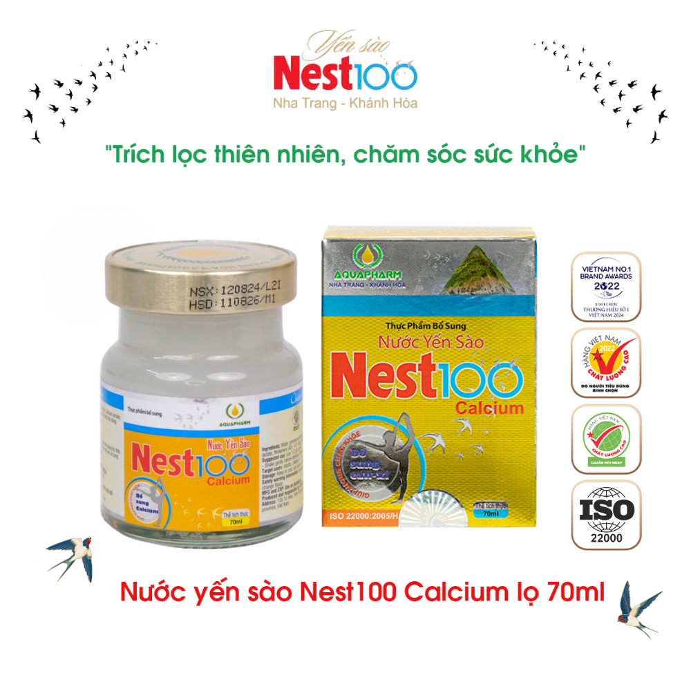 Nước Yến sào Calcium Nest100 – Bổ sung canxi giúp xương chắc khỏe (70ml)