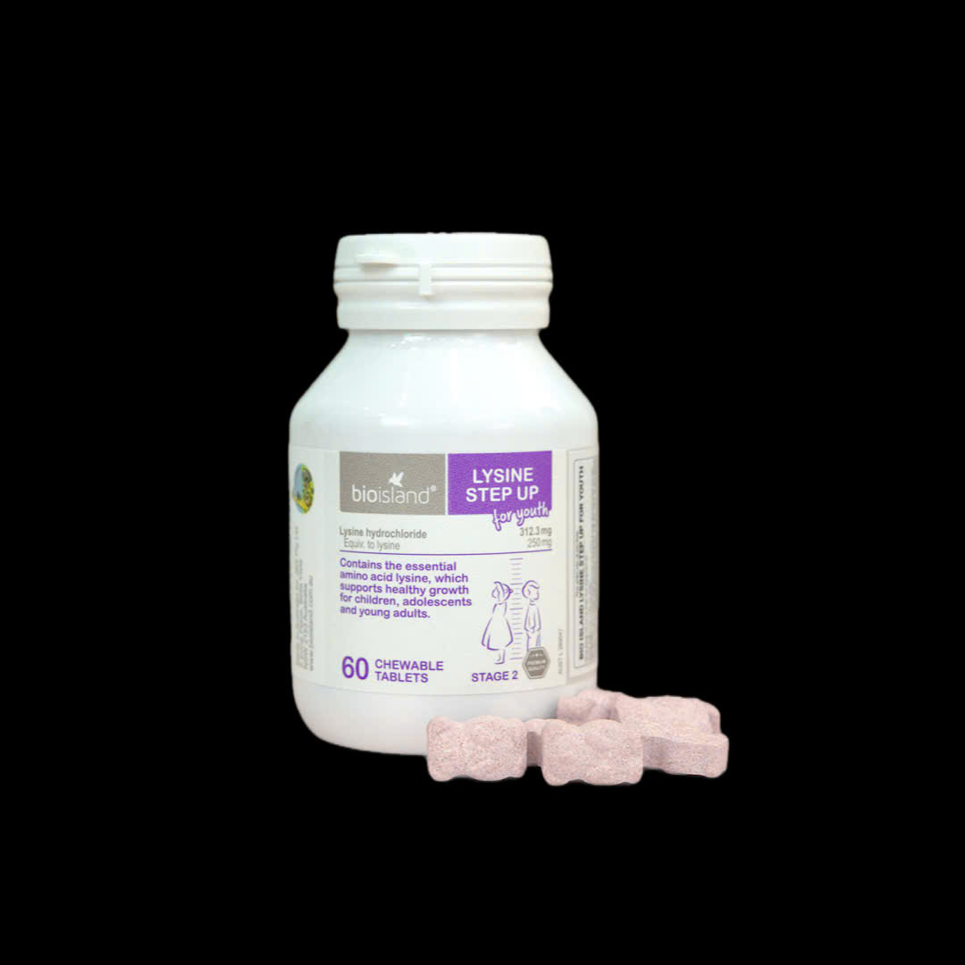 Thực phẩm bảo vệ sức khỏe Bio Island Lysine Step Up For Youth 60 viên - Phân phối chính hãng