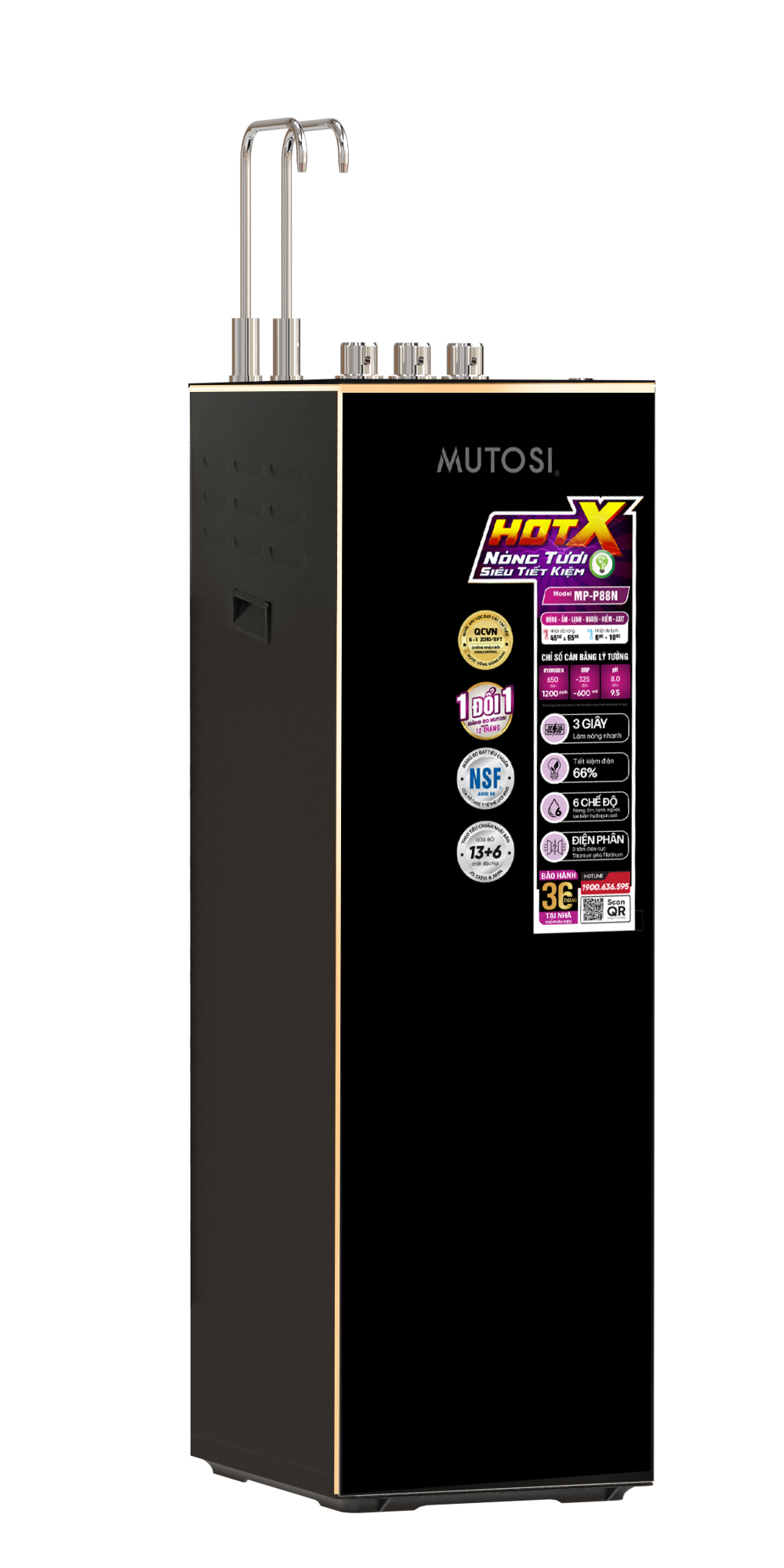 Máy lọc nước điện giải ion kiềm hydrogen nóng lạnh nguội Mutosi MP-P88N - 5