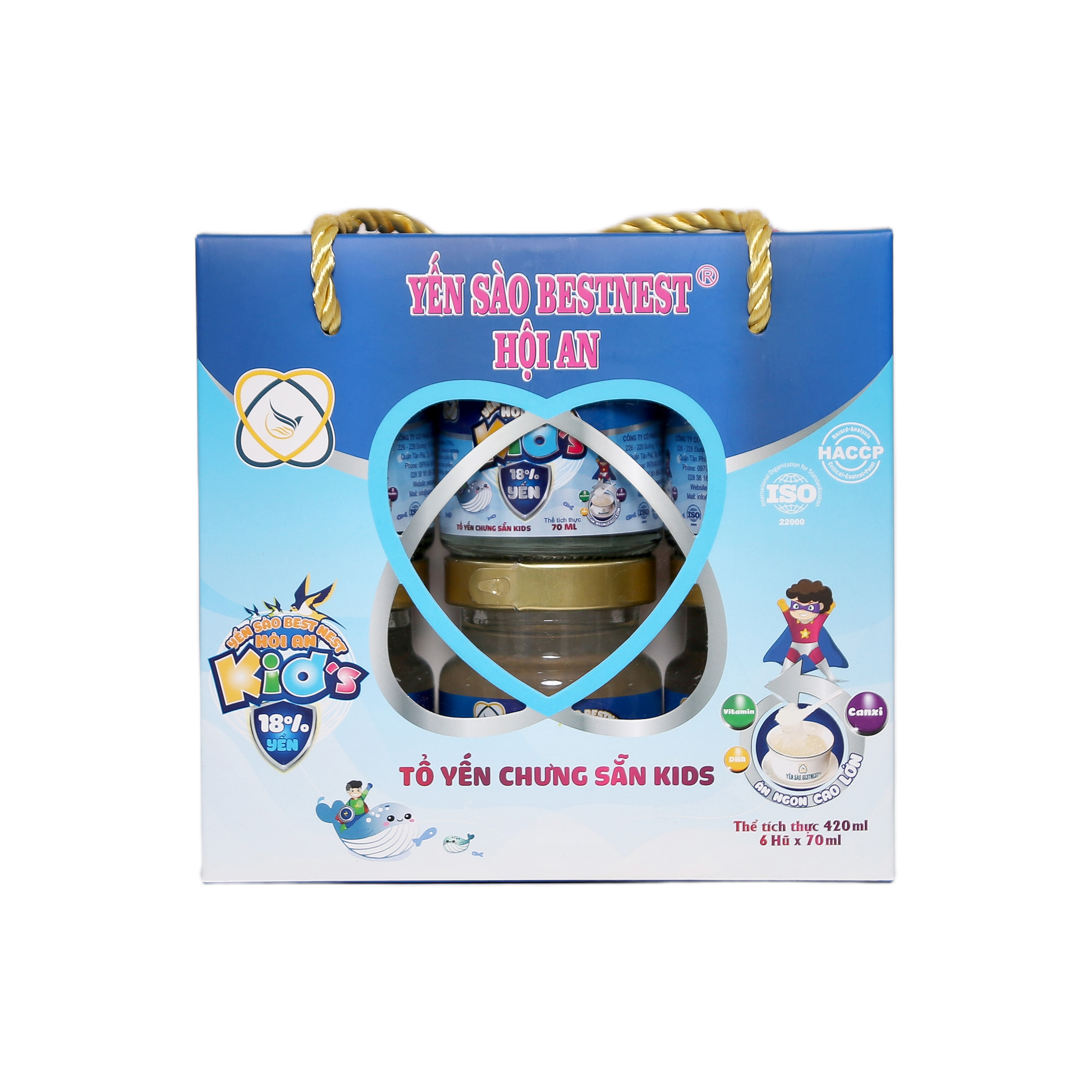 Hộp 6 hũ Tổ yến chưng sẵn BESTNEST HỘI AN 18% Kid - Phân phối chính hãng