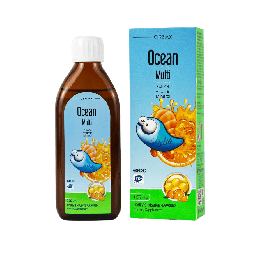 Dầu Cá Cho Bé Omega 3 DHA EPA Ocean Multi ORZAX 150ml Bổ Sung Vitamin Khoáng Chất Phát Triển Trí Não Thị Giác - Phân phối chính hãng