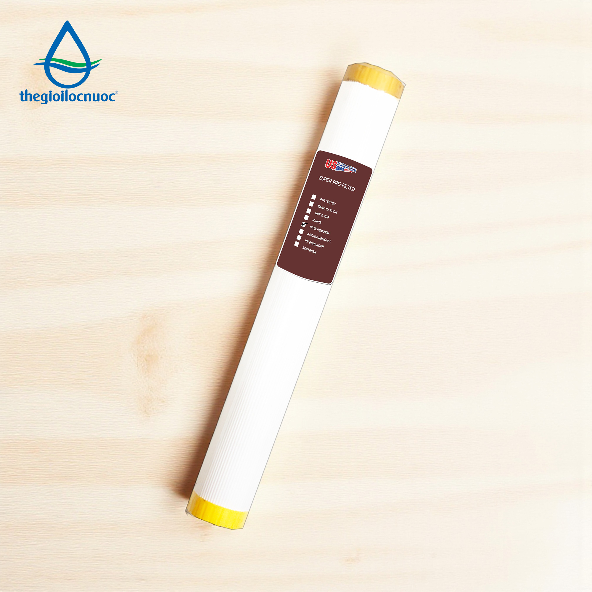 Lõi lọc thay thế xử lý sắt USTopwater 20 inches gầy, Model: F-Fera-25, Công suất 400 lít/giờ