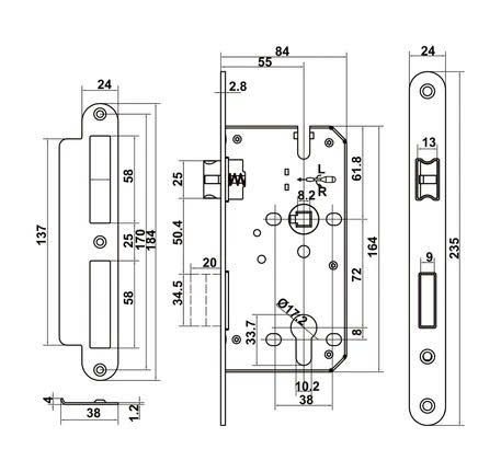 Bộ khóa tay nắm gạt DIY Hafele, Set A - Cửa chính -Xám ghi 499.63.602