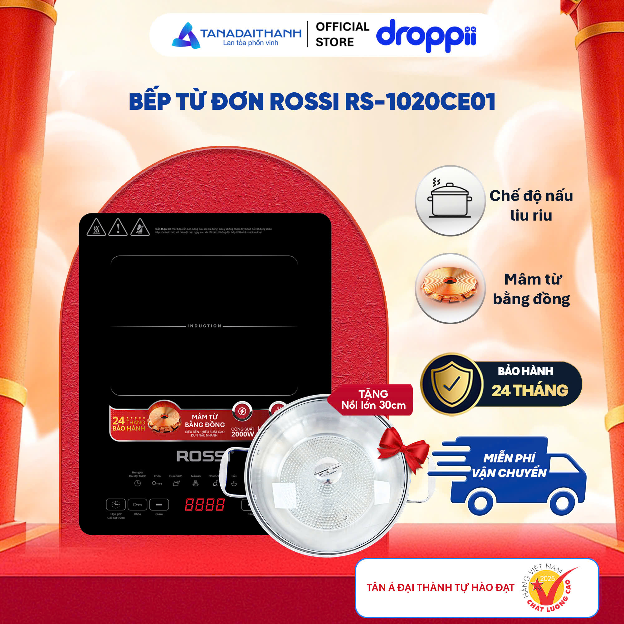 Bếp từ đơn Rossi RS-1020CE01