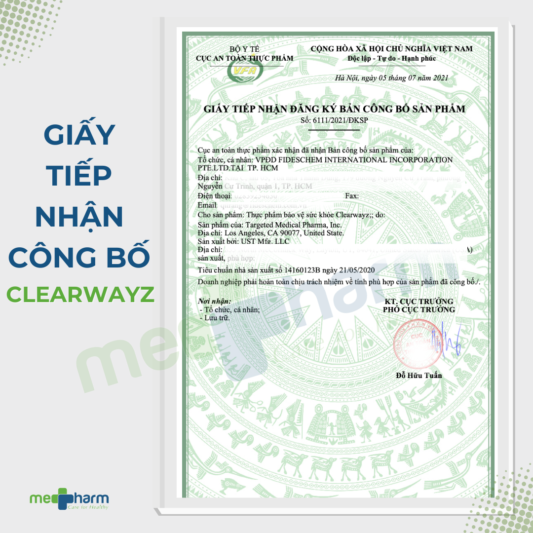 Viên uống hỗ trợ sức khỏe hô hấp Clearwayz (Hộp 30 viên) - 7