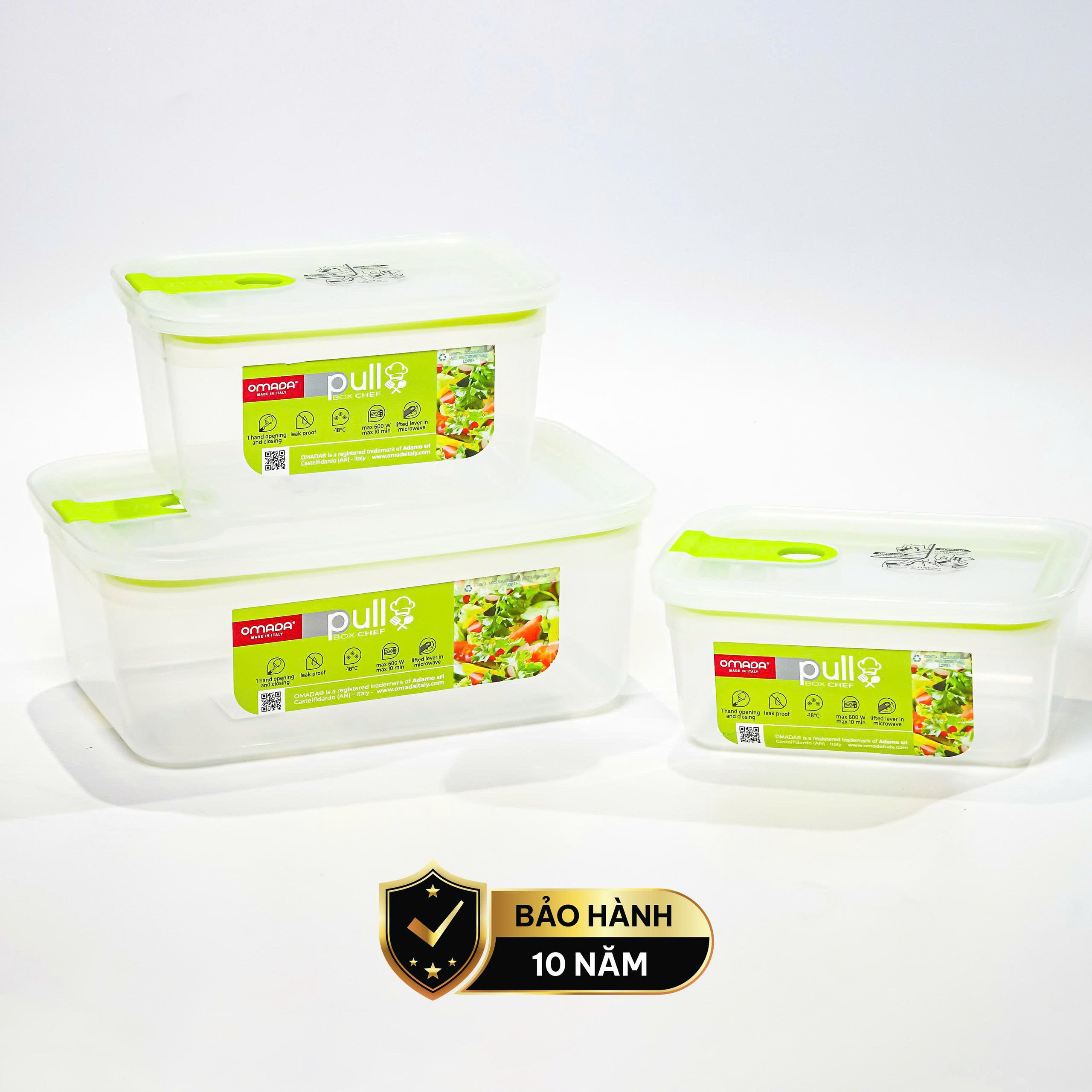 Hộp đựng thực phẩm nhựa nguyên sinh 750ml pull box chef cao cấp OMADA-Model: M5811VA1