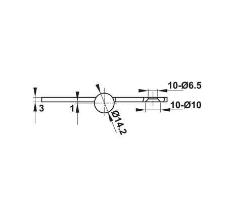 Bản lề lá Hafele inox 127 x 76 x 3 mm, 4 vòng bi - Đồng bóng PVD 489.05.028