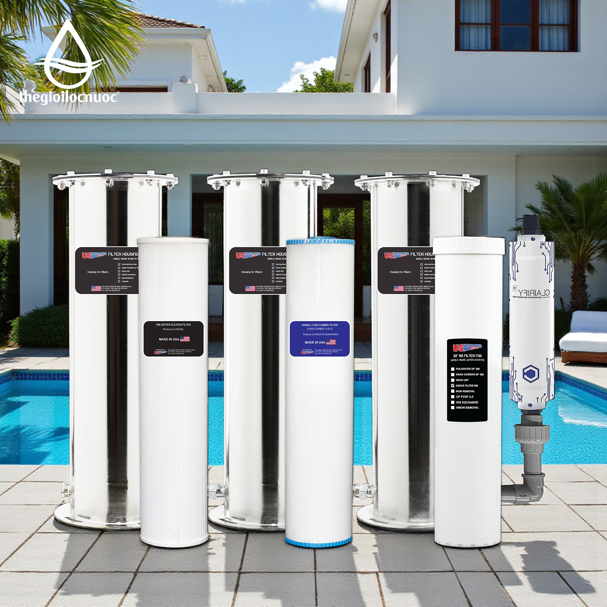 Bộ lọc tổng Mỹ USTOPWATER, model: Delux-1-US-QD