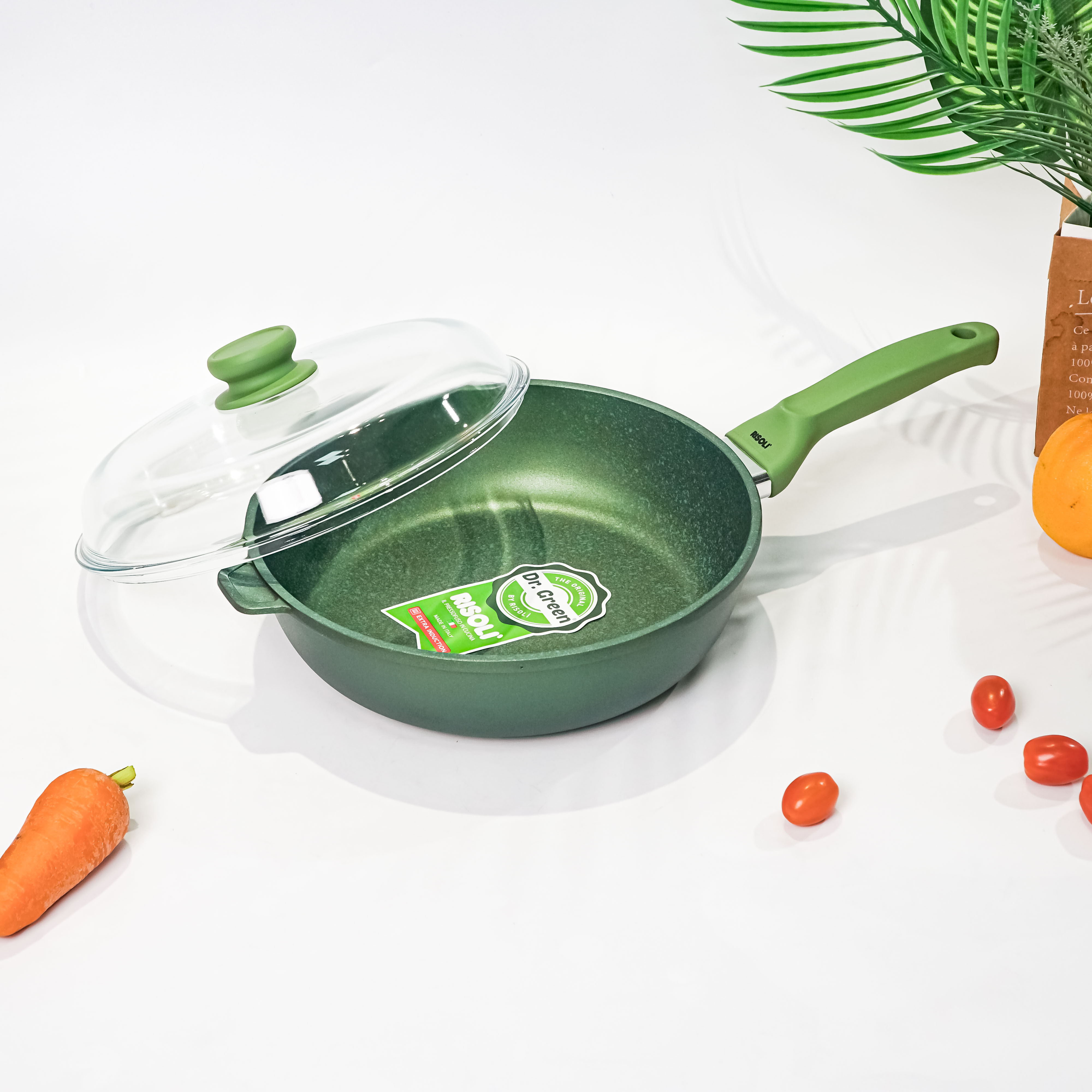 CHẢO CAO CẤP RISOLI CÓ NẮP ĐÁY TỪ DR.GREEN - Model: Risoli-00105DRIN/28