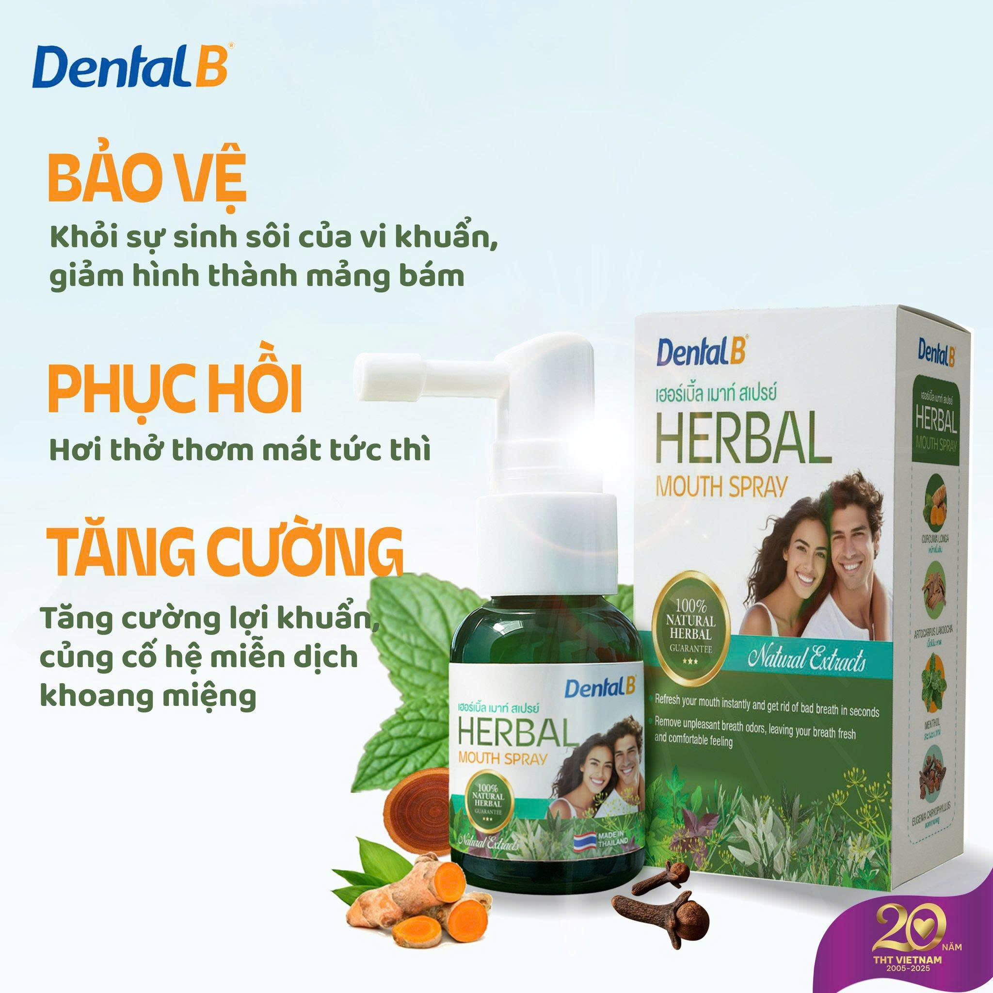 Xịt thơm miệng thảo dược Dental B Thái Lan 25ml