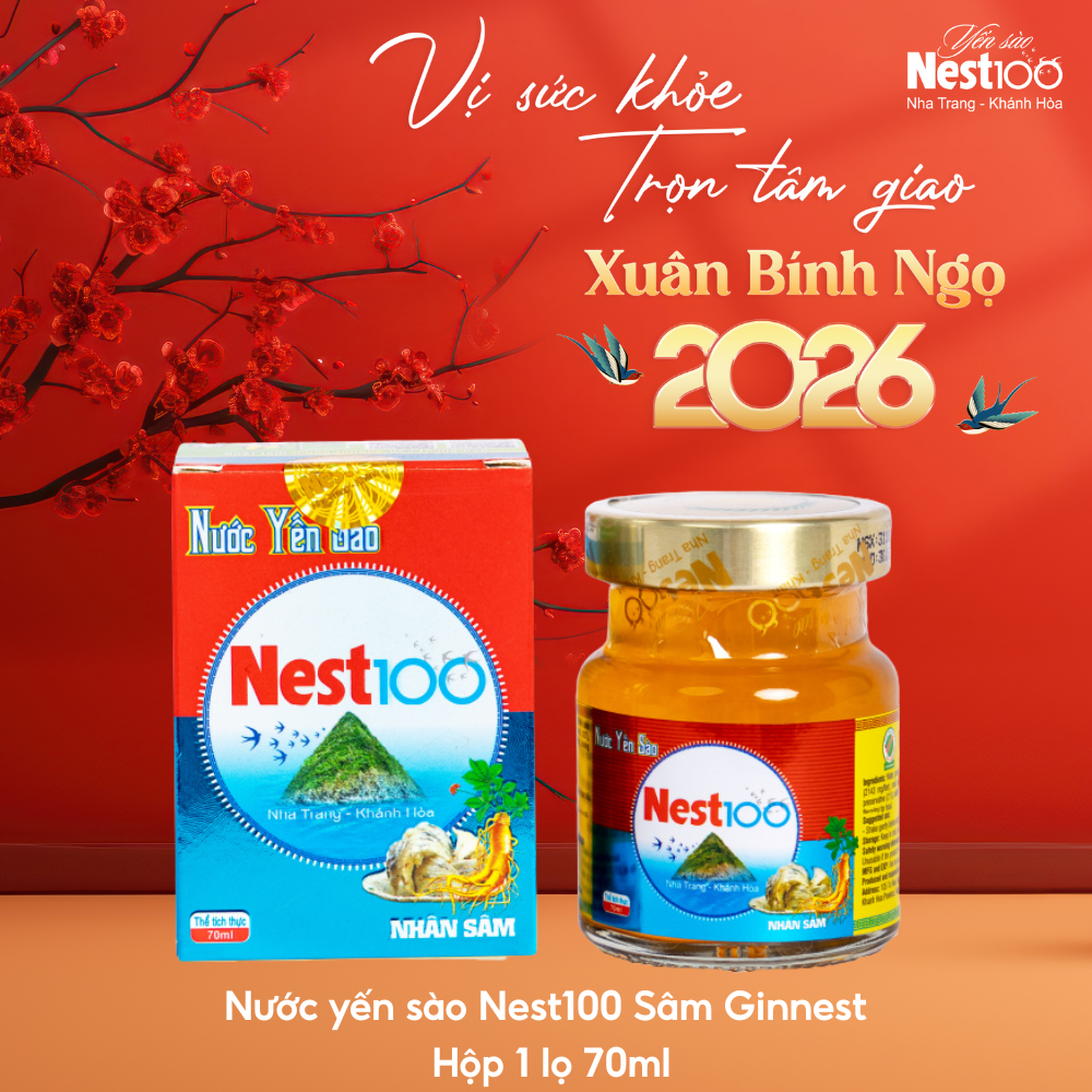 Nước Yến Sâm Ginnest – Có đường (lọ 70ml) - Phân phối chính hãng