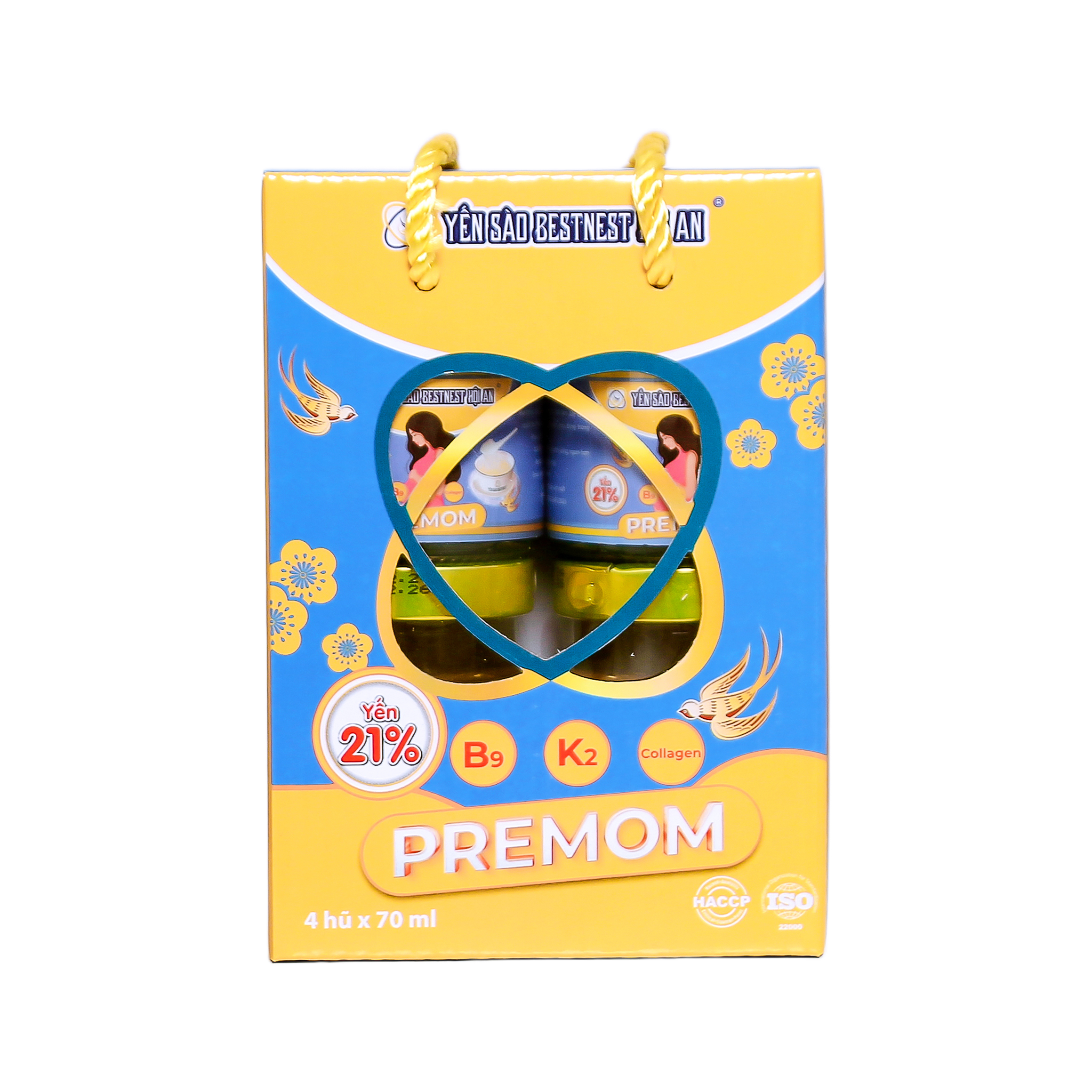 Hộp 4 hũ Yến Sào BESTNEST HỘI AN 21% Premom