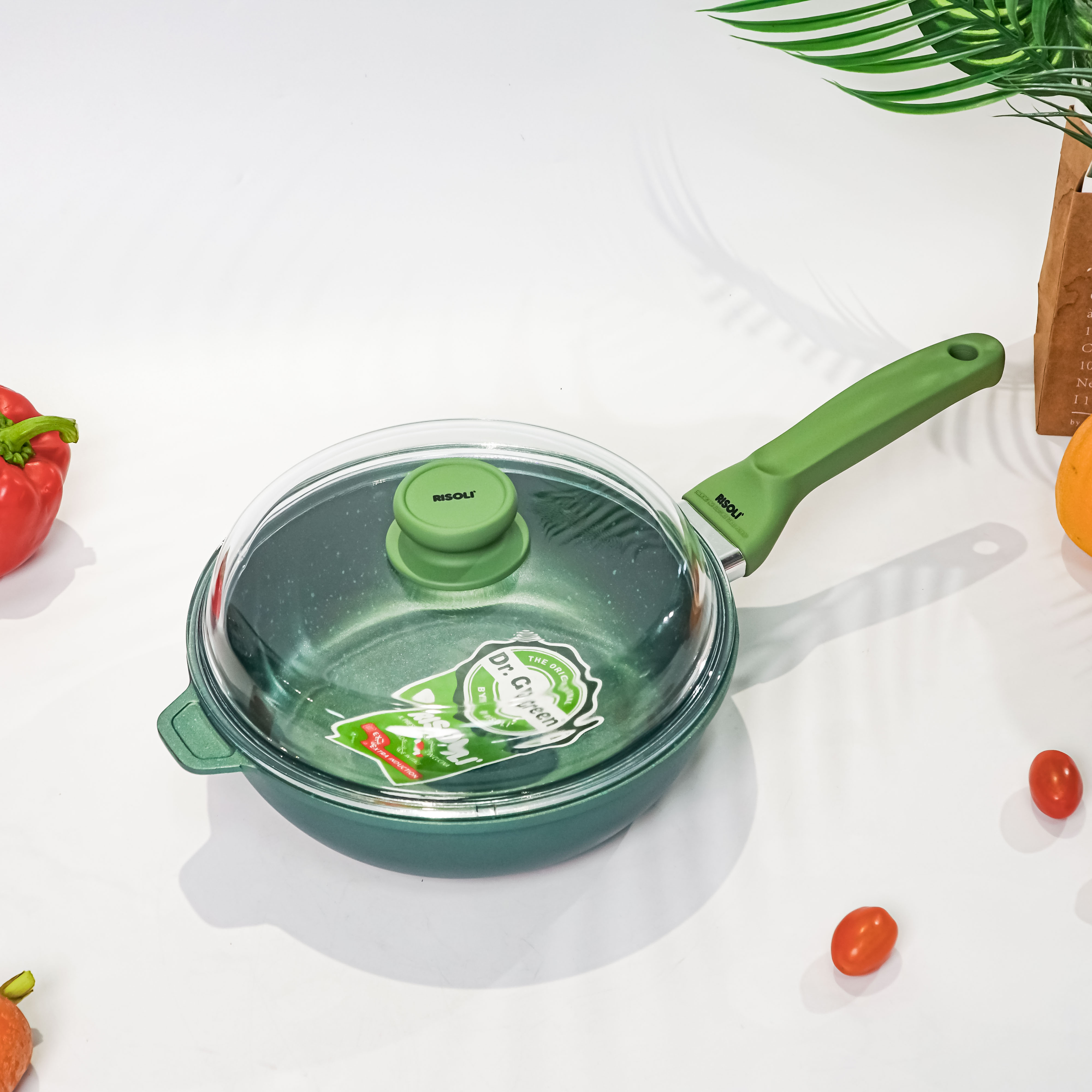 CHẢO CAO CẤP RISOLI CÓ NẮP ĐÁY TỪ DR.GREEN - Model: Risoli-00105DRIN/24